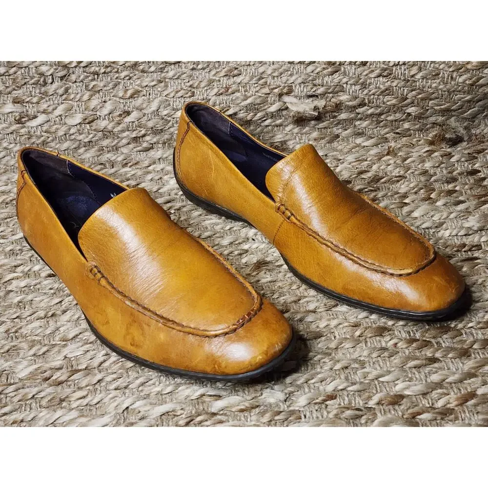 BORN Crown Men's Brown Leather Loafers Driving Dress Shoes Size 9 M Comfort